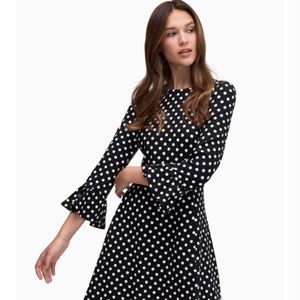 Kate Spade Lia Dot bell sleeve ponte dress M EUC
